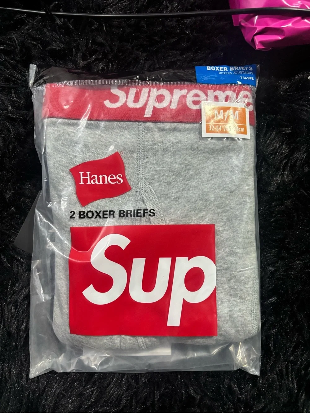 Hanes Gray Boxer Briefs with Red Supreme Waistband (2-Pack)